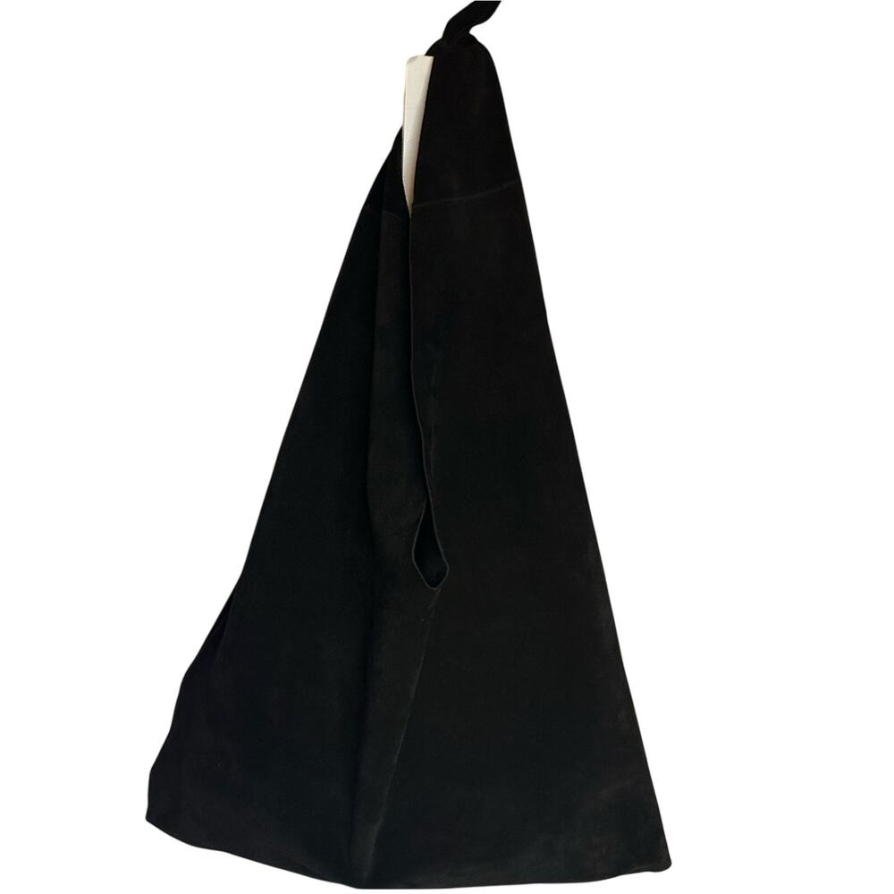 The Row Suede Bindle Bag Black Slouchy Sack Knotted Shoulder Strap Authentic - Picture 11 of 14